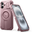 Брониран калъф за iPhone 16, Dexnor CamProtect MagSafe, розов
