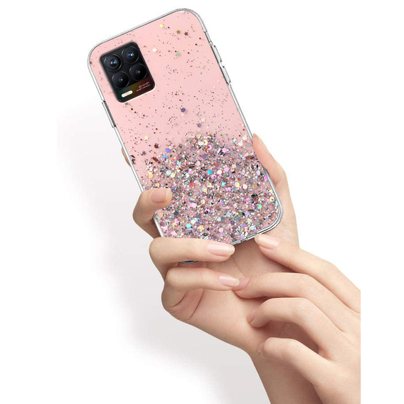 Калъфи за Realme 8 / 8 Pro, Glittery, розов
