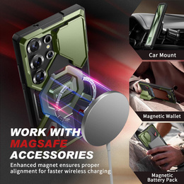 Калъф за Samsung Galaxy S25 Ultra, Tongate MECH MagSafe Series, син + Закалено стъкло 9H
