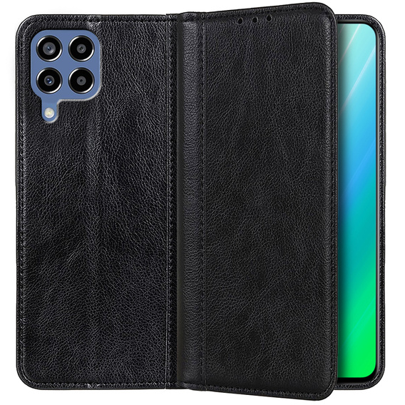 Калъфи за Samsung Galaxy M33 5G, Wallet Litchi Leather, черен