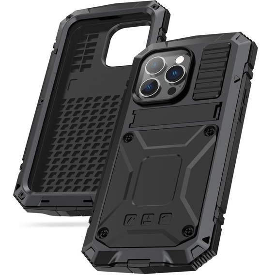 Калъф за iPhone 14 Pro Max, R-JUST, брониран, черен