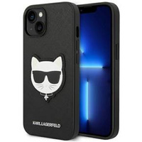 Калъфи Karl Lagerfeld за iPhone 14 Plus, Saffiano Choupette Head Patch, черен