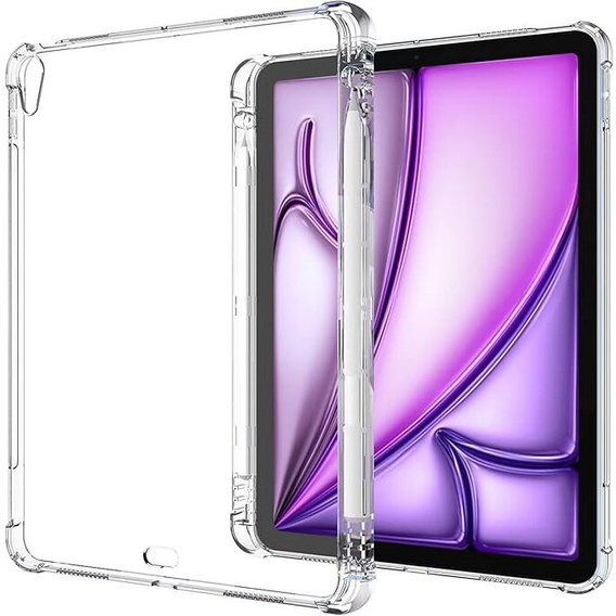 Калъф за iPad Air 13" 2025/2024 (7/6 gen.), силикон, прозрачен