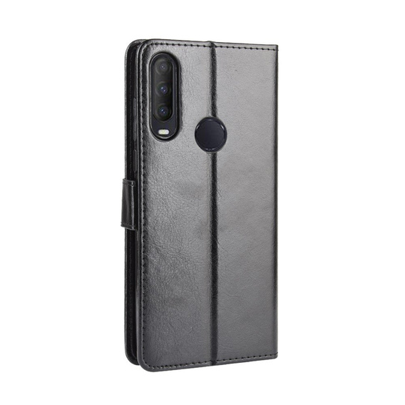 Калъф с капак за Alcatel 1S/1V/3L, Crazy Horse Wallet, черен