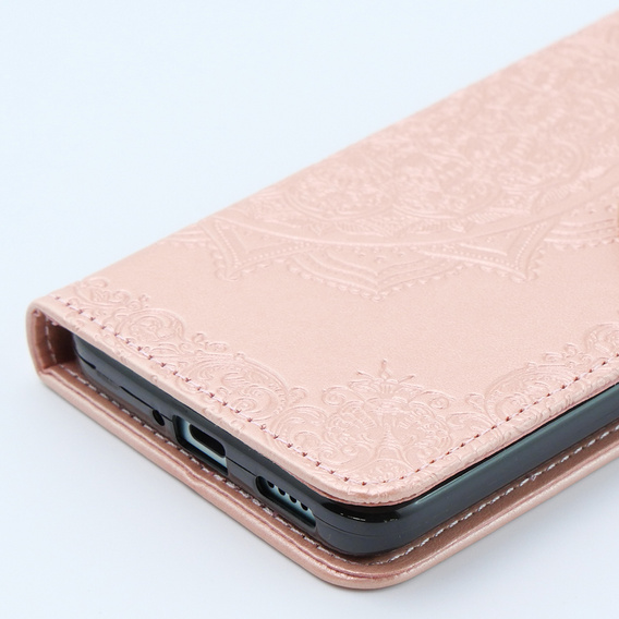 Калъф с капак за Xiaomi 13T / 13T Pro, Mandala, розов rose gold