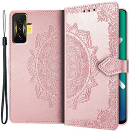 Калъф с капак за Xiaomi Poco F4 GT, Mandala, розов rose gold