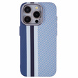 Калъфът за iPhone 15 Pro, Carbon Fiber MagSafe, син