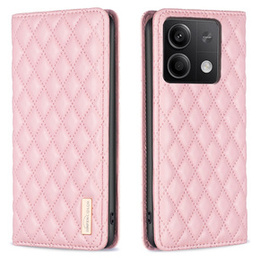Калъф с капак за Xiaomi Redmi Note 13 5G, Wallet, BINFEN COLOR, розов