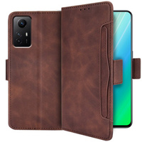 Калъф с капак за Xiaomi Redmi Note 12S, Card Slot, кафяв