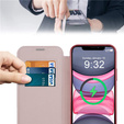 Калъф с капак за iPhone 15 Pro, RFID Wallet MagSafe CamShield, розов