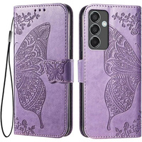 Калъф с капак за Samsung Galaxy S24 FE, Butterfly, лилав