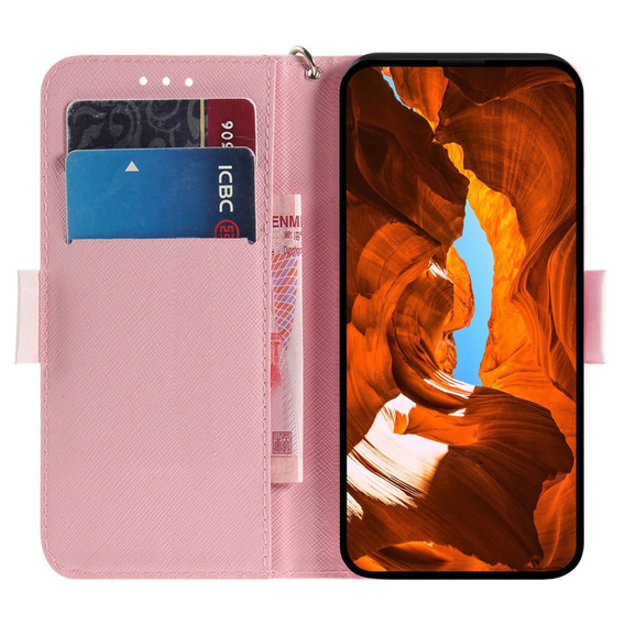 Калъф с капак за Motorola Moto E22 / E22i, Wallet, flowers magnolia, бял