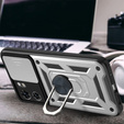 Брониран калъф за Motorola Edge 40, CamShield Slide, сребърен