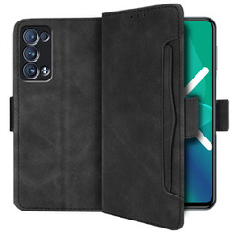 Калъф с капак за Oppo Reno6 Pro 5G, Card Slot, черен