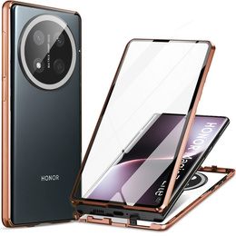 Калъфът за Honor Magic 7 Lite, Magnetic Dual Glass, оранжев