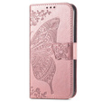 Калъф с капак за Oppo A38 4G / Oppo A18 4G, Butterfly, розов rose gold
