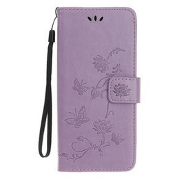 Калъф с капак за Samsung Galaxy A22 5G, Butterfly, лилав