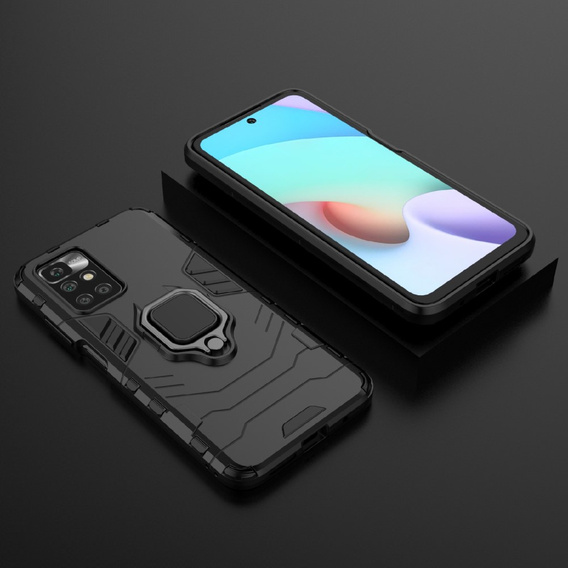 Калъфи за Xiaomi Redmi 10, Kickstand Ring, черен
