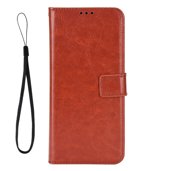 Калъф с капак за Huawei P60 / P60 Pro, Crazy Horse Wallet, кафяв