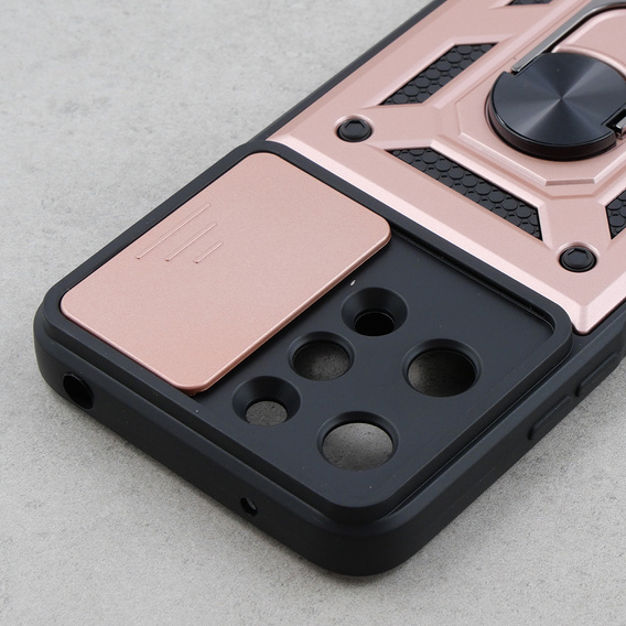 Брониран калъф за Xiaomi Redmi 12, CamShield Slide, розов rose gold