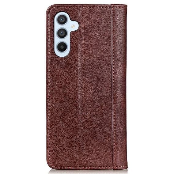 Калъфи за Samsung Galaxy S24, Wallet Litchi Leather, кафяв