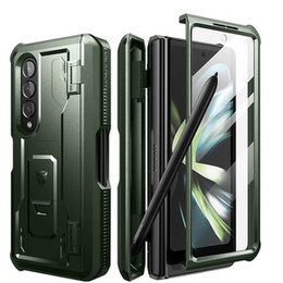 Брониран калъф за Samsung Galaxy Z Fold 4 5G, Dexnor Full Body S-Pen Slot, зелен