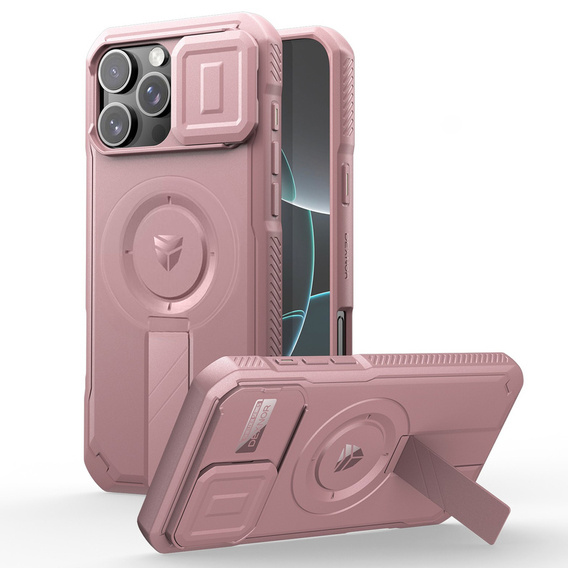 Брониран калъф за iPhone 16 Pro Max, Dexnor CamProtect MagSafe, розов