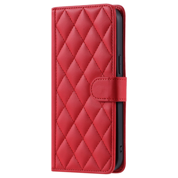 Калъф с капак за Xiaomi Redmi Note 13 Pro 4G, Rhombus Crossbody Leather, червен