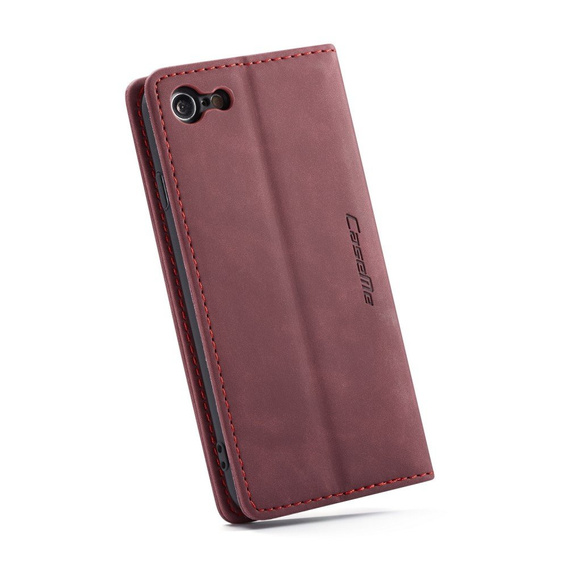 CASEME калъф за iPhone 7/8/SE 2020/SE 2022, Leather Wallet Case, бордо