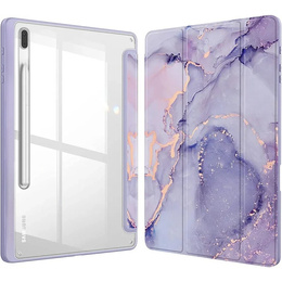 Калъф за Samsung Galaxy Tab S10 FE+ Plus, Smartcase Hybrid, с място за стилус, Marble лилав