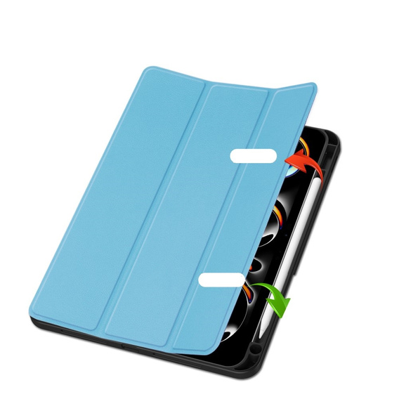 Калъф за iPad Pro 11" 2024 (5 gen.), Smartcase с място за стилус, син
