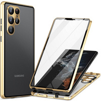 Калъфът за Samsung Galaxy S24 Ultra, Magnetic Dual Glass, златен