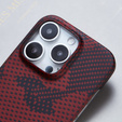 Калъфът iPhone 16 Pro Max, Aramid Fiber MagSafe, червен