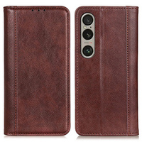 Калъф с капак за Sony Xperia 1 VI, Split Leather, кафяв