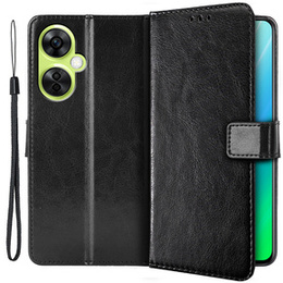 Калъф с капак за OnePlus Nord CE 3 Lite 5G, Crazy Horse Wallet, черен