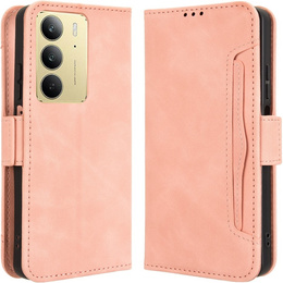 Калъф с капак за Realme 14X / Realme C75, Card Slot, розов
