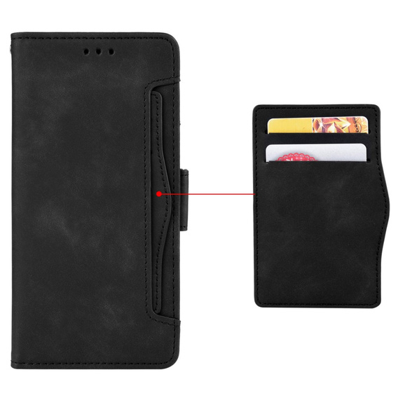 Калъф с капак за OnePlus 12 5G, Card Slot, черен