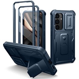 Брониран калъф за Samsung Galaxy S25+ Plus, Dexnor Full Body (Two Frames), тъмносин