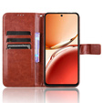 Калъф с капак за Oppo Reno 12FS / 12F, Crazy Horse Wallet, кафяв