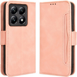 Калъф с капак за Xiaomi 14T, Card Slot, розов