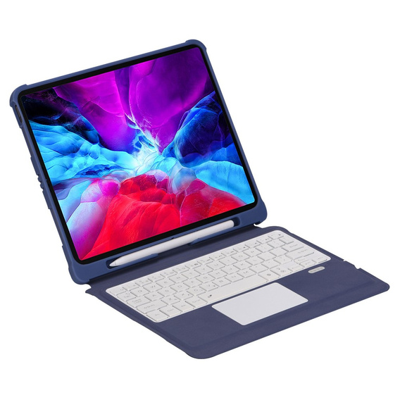 Калъф + клавиатура iPad Air 10.9 4 2020 / 5 2022, Pen Slot TouchPad, лилав