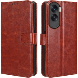 Калъф с капак за Honor 90 Lite 5G, Crazy Horse Wallet, кафяв