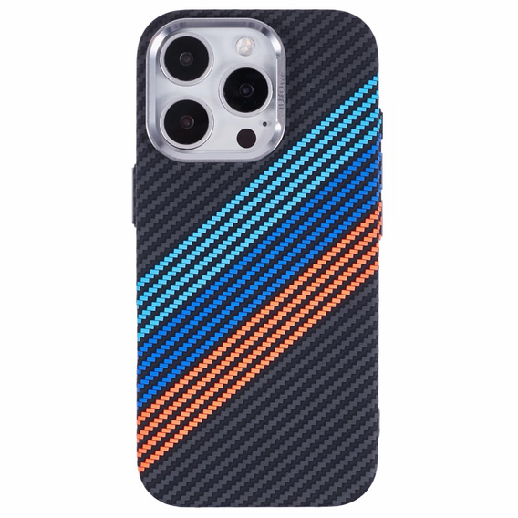 Калъфът за iPhone 16 Pro, Carbon Fiber MagSafe, тъмносин