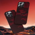 Калъфът iPhone 16 Pro Max, Aramid Fiber MagSafe, червен