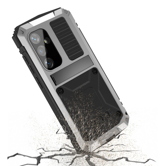 Брониран калъф за Samsung Galaxy S25+ Plus, R-JUST, сребърен
