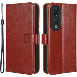 Калъф с капак за Honor 90, Crazy Horse Wallet, кафяв