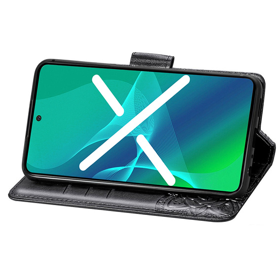 Калъф с капак за Infinix Hot 30i, Butterfly, черен