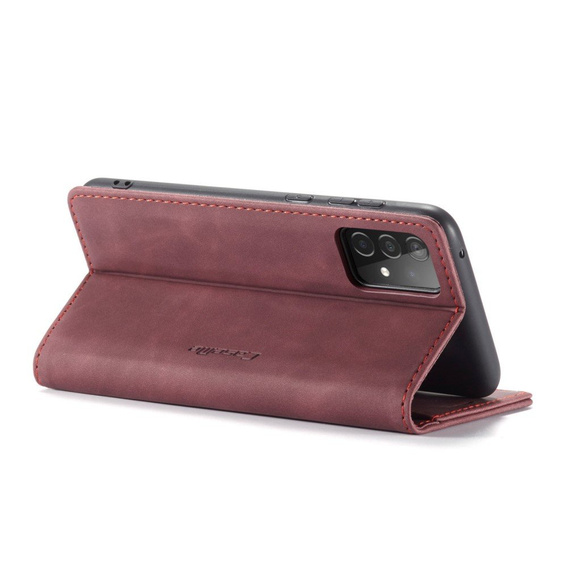 CASEME калъф за Samsung Galaxy A52 / A52s, Leather Wallet Case, бордо