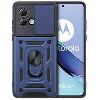 Брониран калъф за Motorola Moto G84 5G, CamShield Slide, син