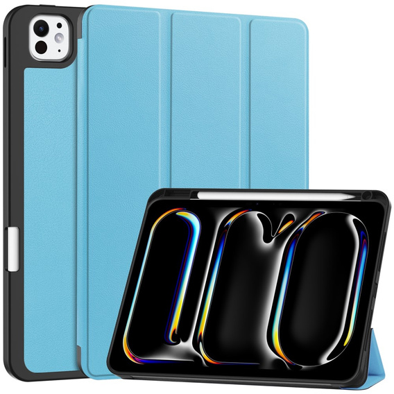 Калъф за iPad Pro 11" 2024 (5 gen.), Smartcase с място за стилус, син